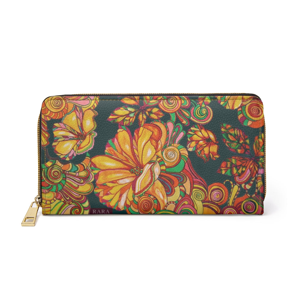 green Artsy Floral clutch