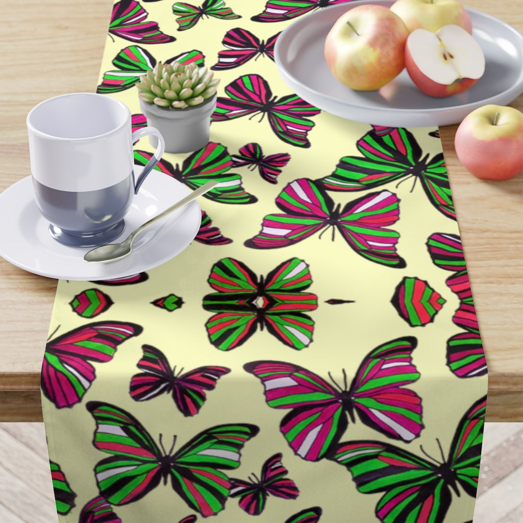 Butterflies Cream Table Runner