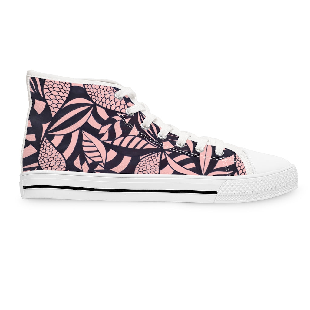 Blush Tropical Minimalist Women's High Top Sneakers