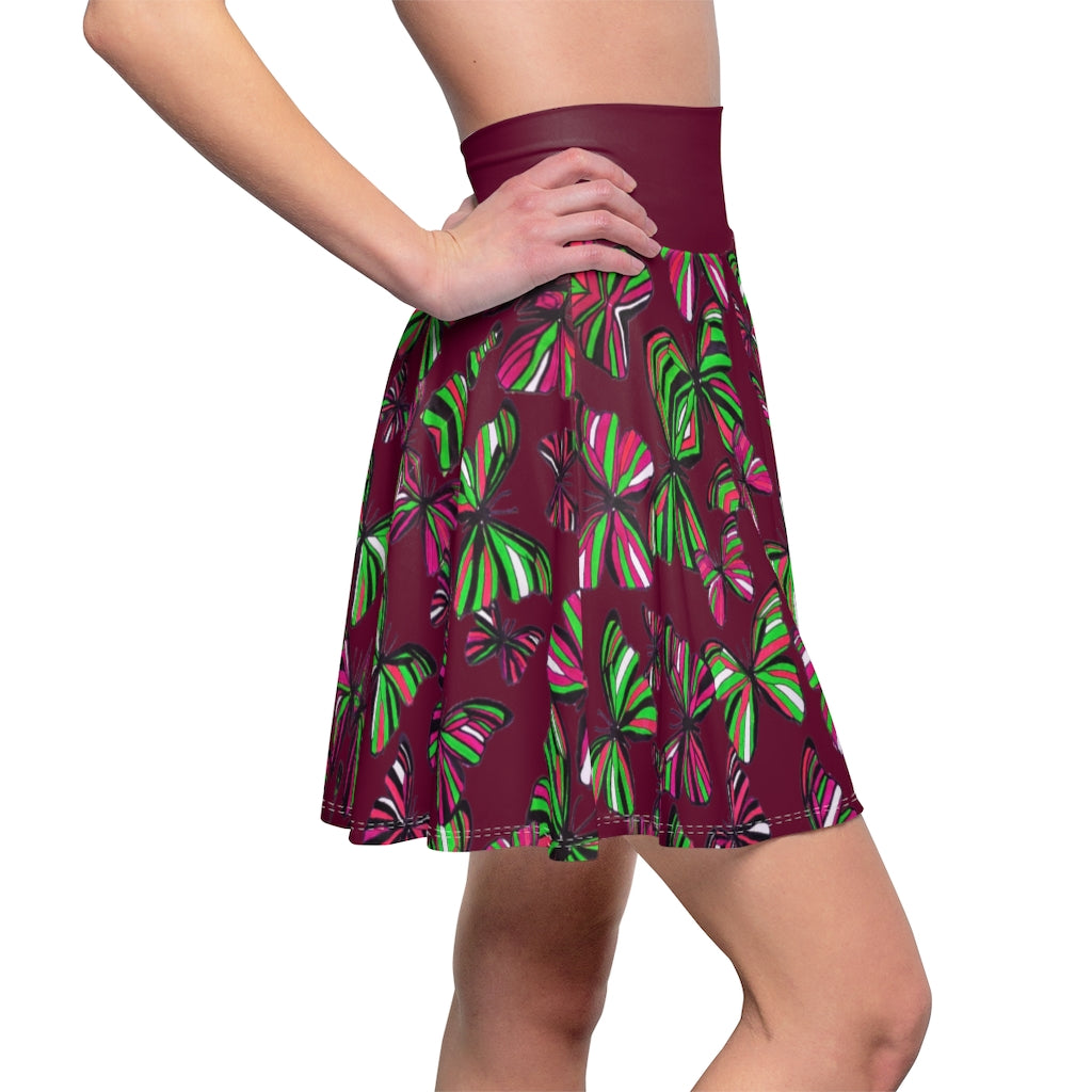 Butterflies Orchid Skater Skirt