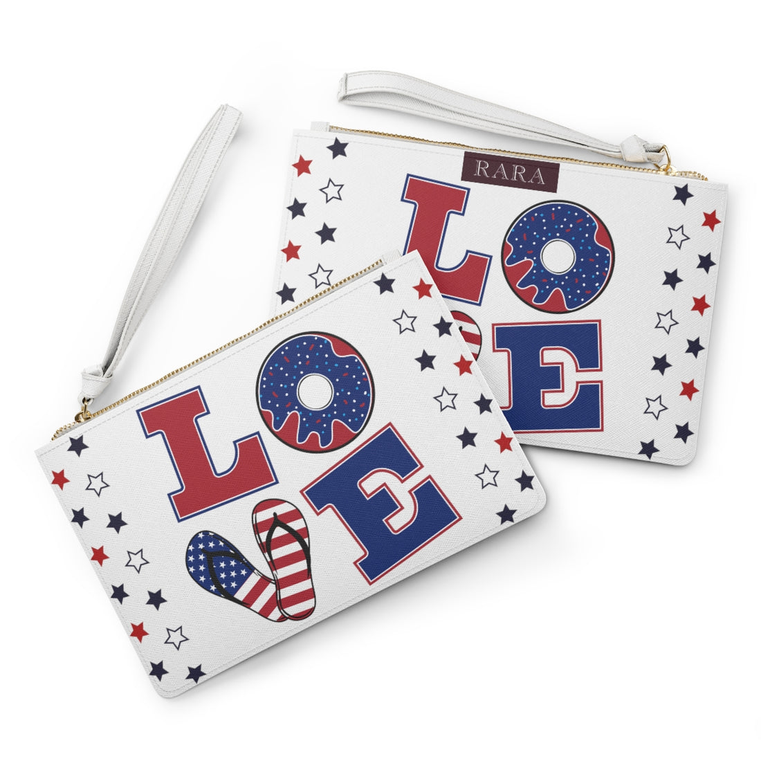 White American Love Clutch Bag