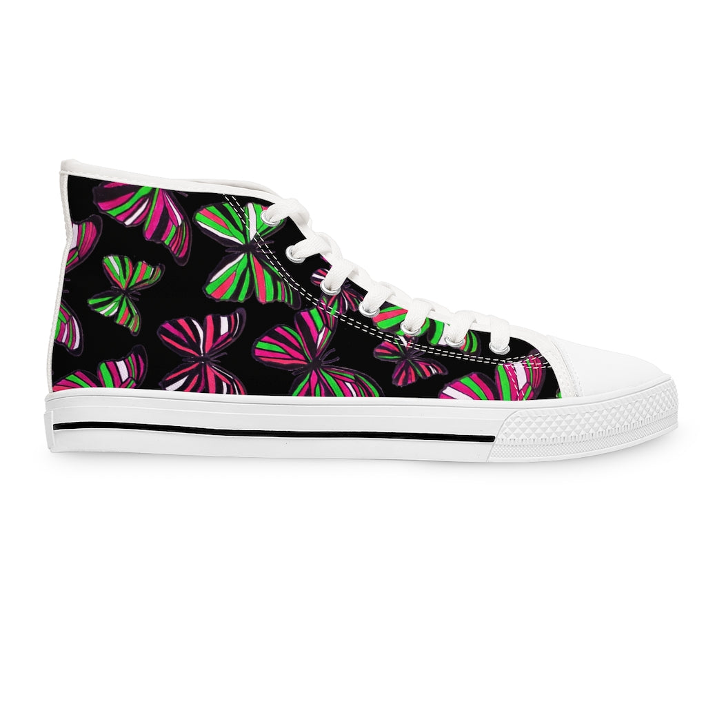 Black Butterflies Women's High Top Sneakers