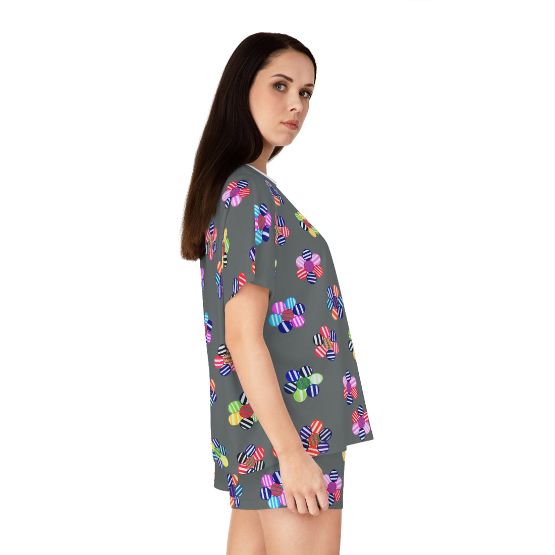 Ash Candy Floral Short Pajama Set (AOP)