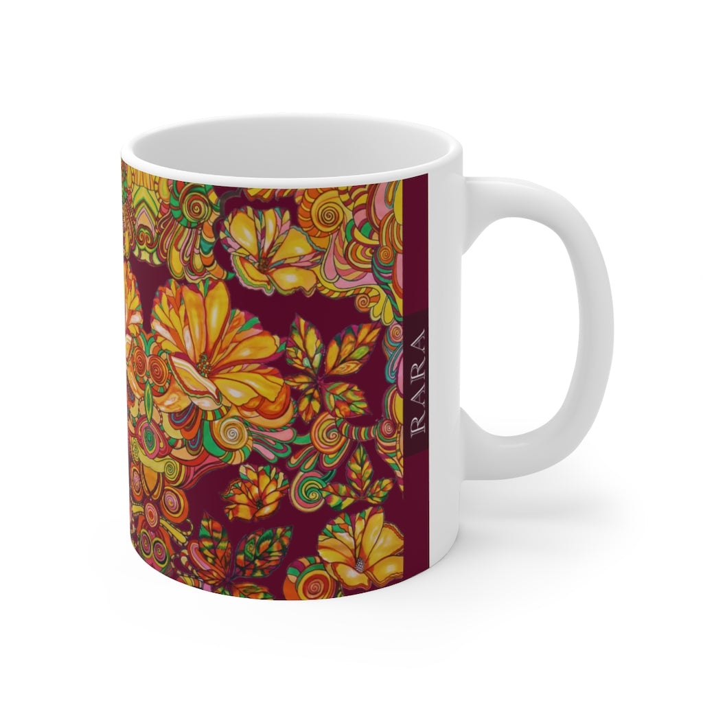 Artsy Florals Marsala Mug 11oz