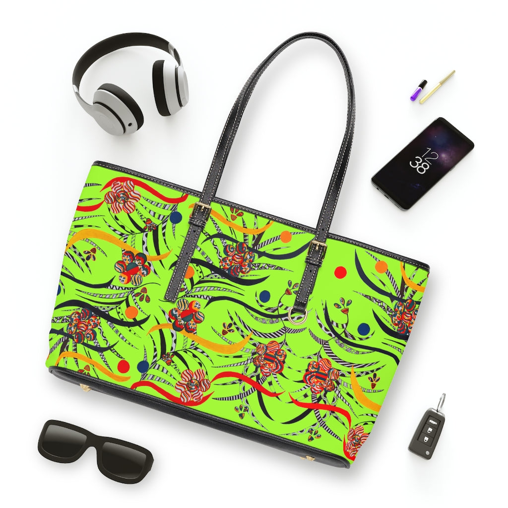 Lime Green Wilderness PU Leather Shoulder Bag