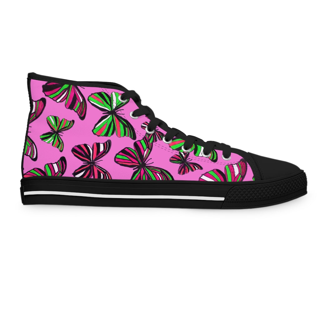 Rose Butterflies Women's High Top Sneakers