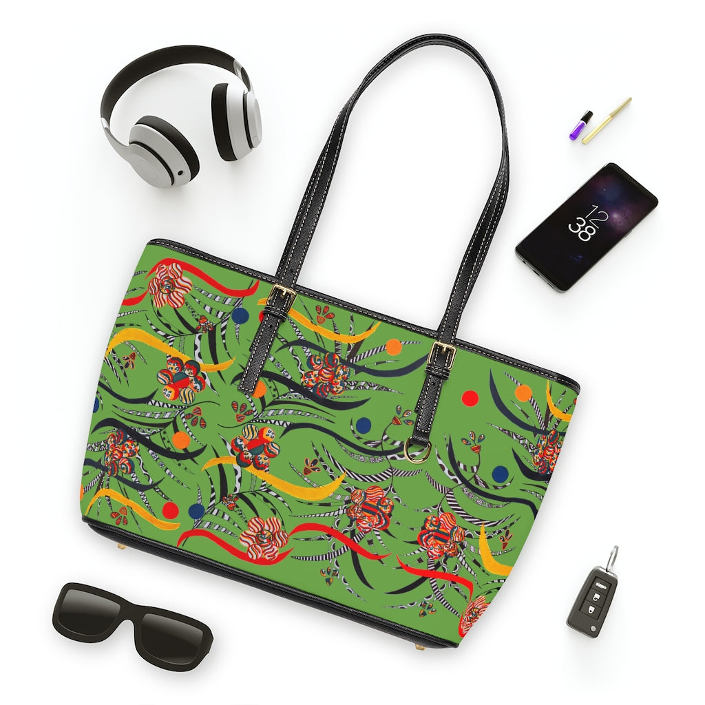 olive  animal & jungle print tote bag