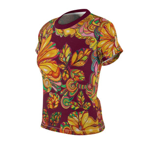 Artsy Floral Marsala AOP T-Shirt
