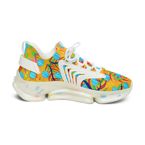 Yellow Sunflower Printed OTT Women's Mesh Knit Sneakers