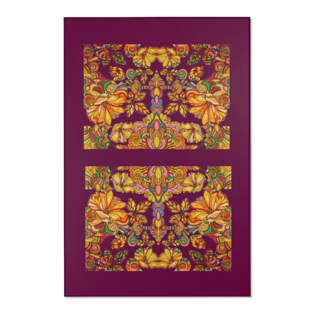 Artsy Floral Royal Purple Area Rug