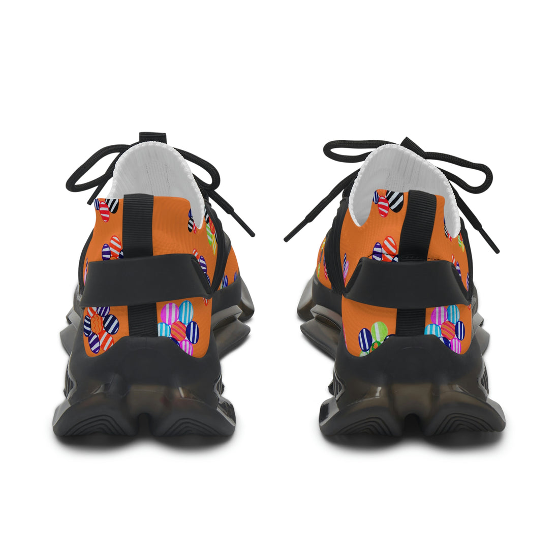 Peach Candy Floral Printed OTT Women's Mesh Knit Sneakers