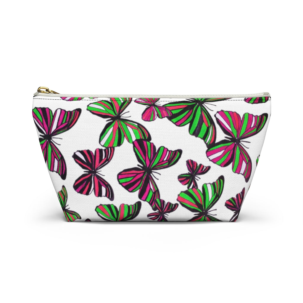 Butterflies White Accessory Pouch