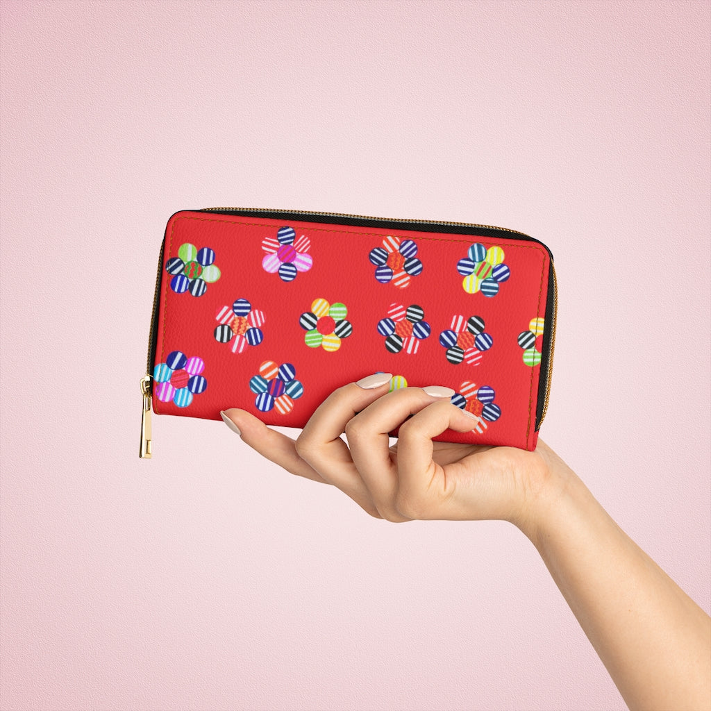 red candy floral wallet