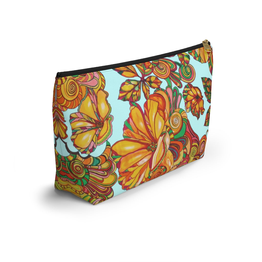 Icy Artsy Floral Accessory Pouch