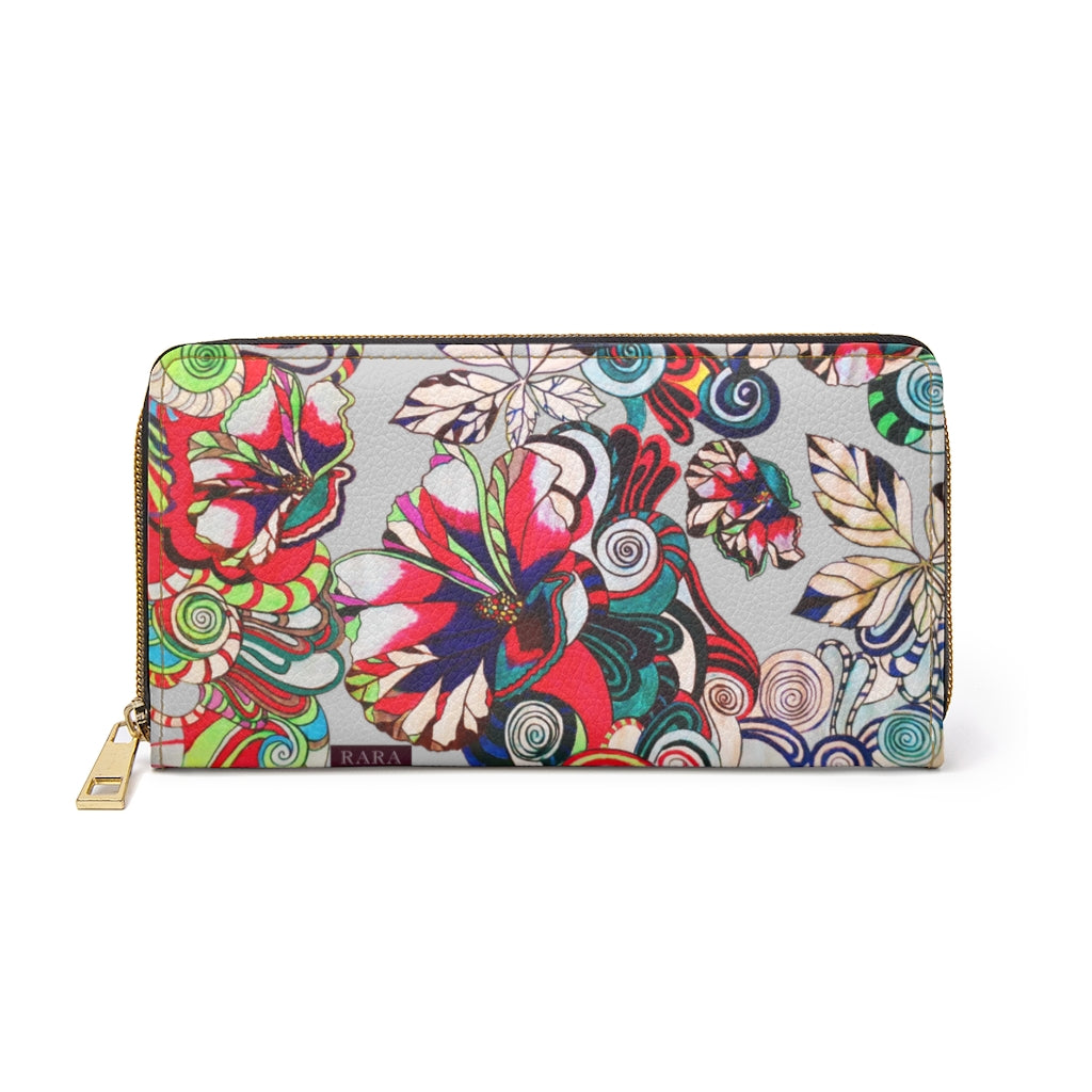 slate floral pop clutch