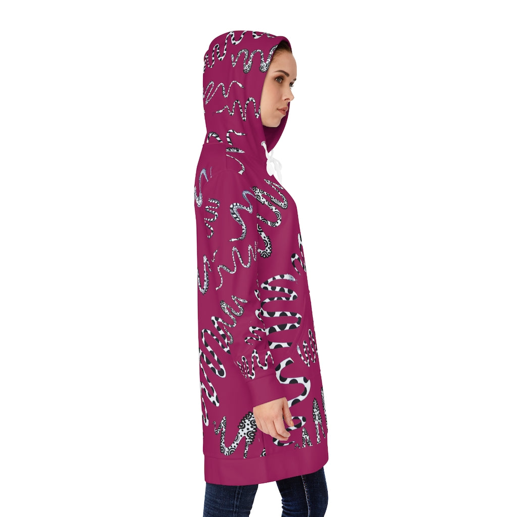 Orchid Snake Print Hoodie Dress