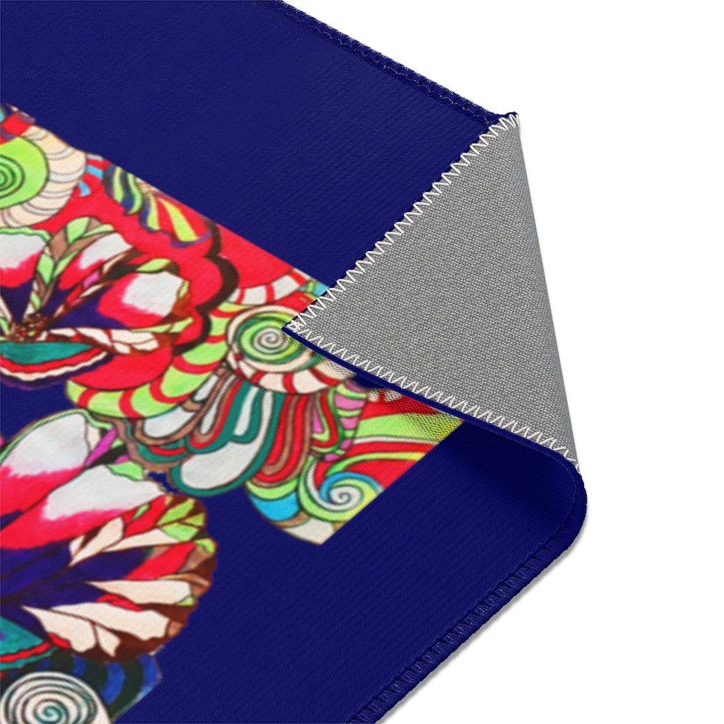 Artsy Floral Pop Royal Ink Rug