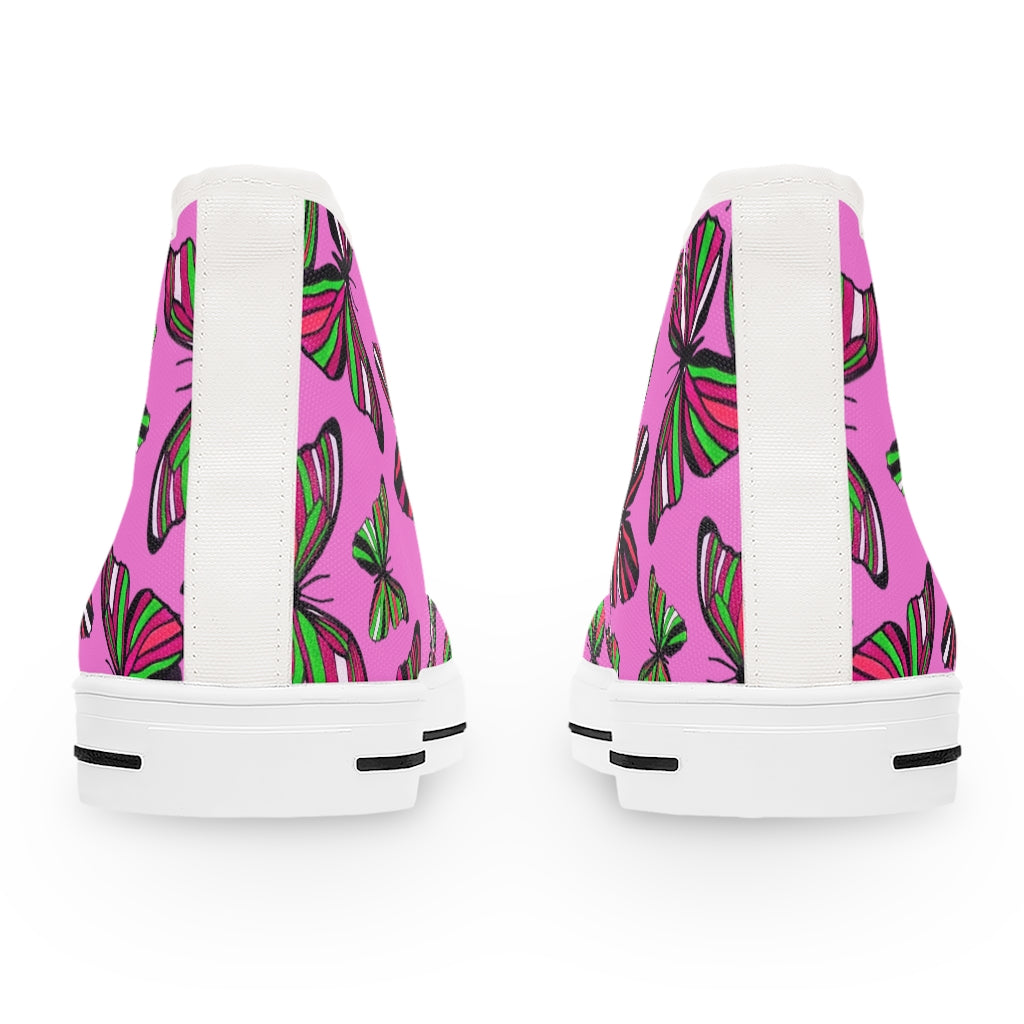 Rose Butterflies Women's High Top Sneakers