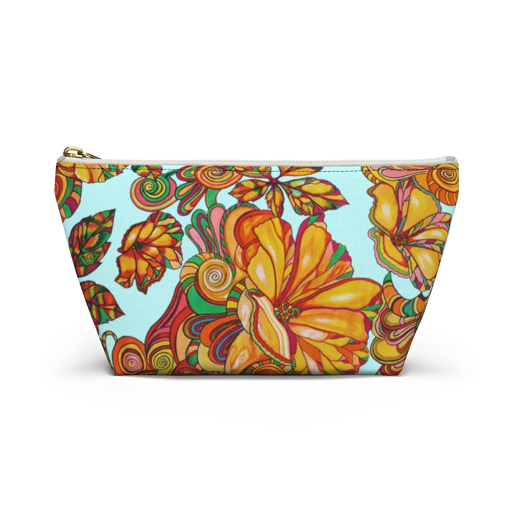 Icy Artsy Floral Accessory Pouch