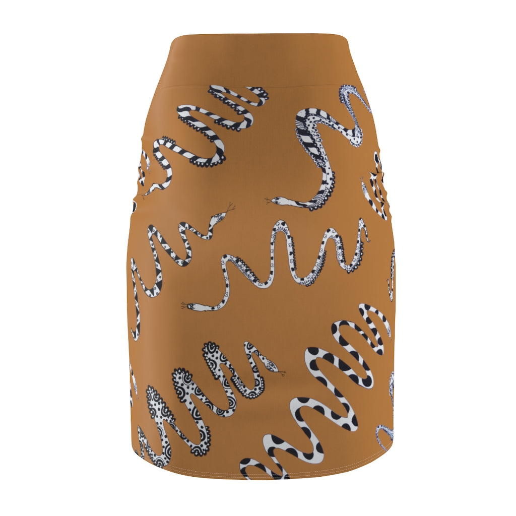 Tussock Snake Den Print Pencil Skirt