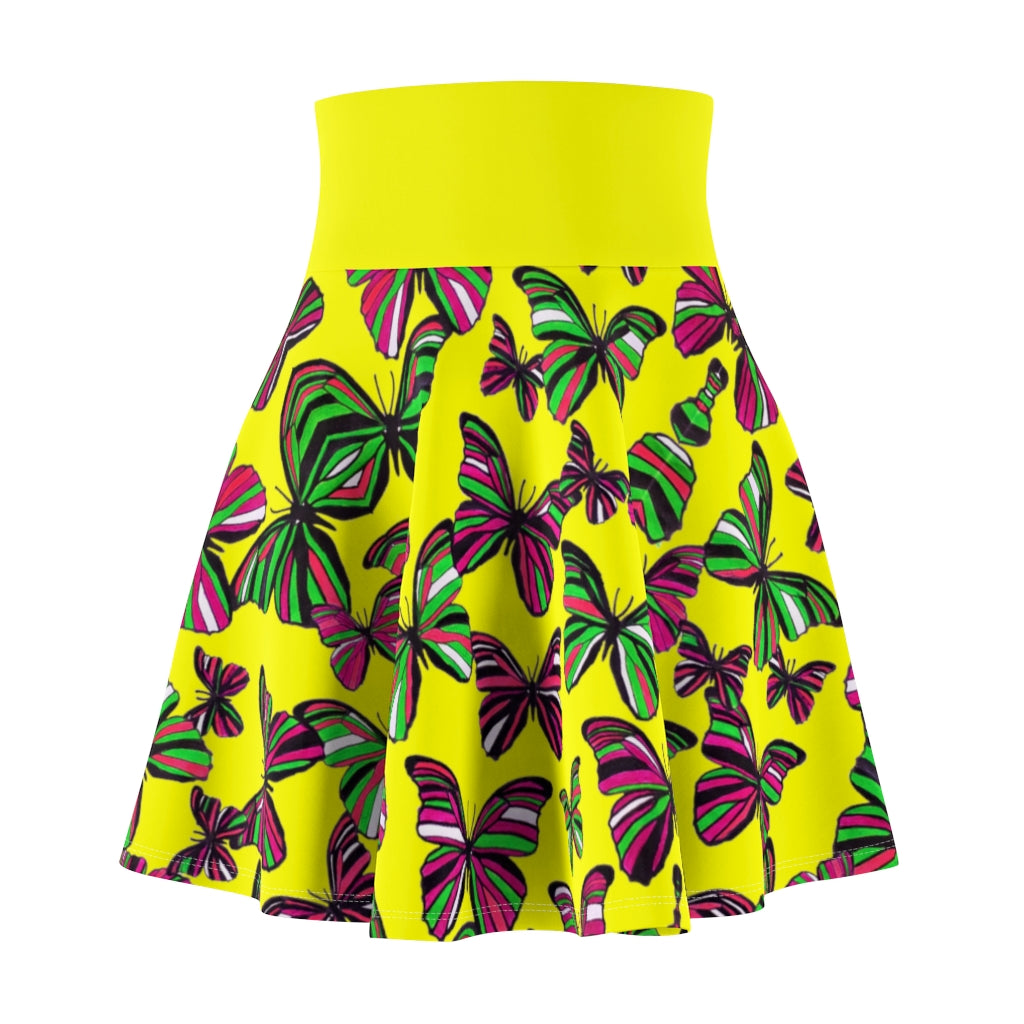 Butterflies Canary Skater Skirt