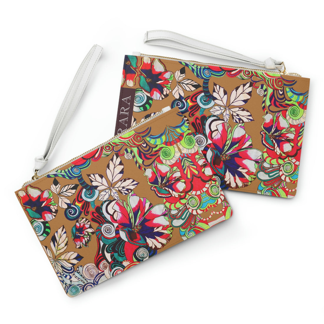 tussock graphic floral clutch bag