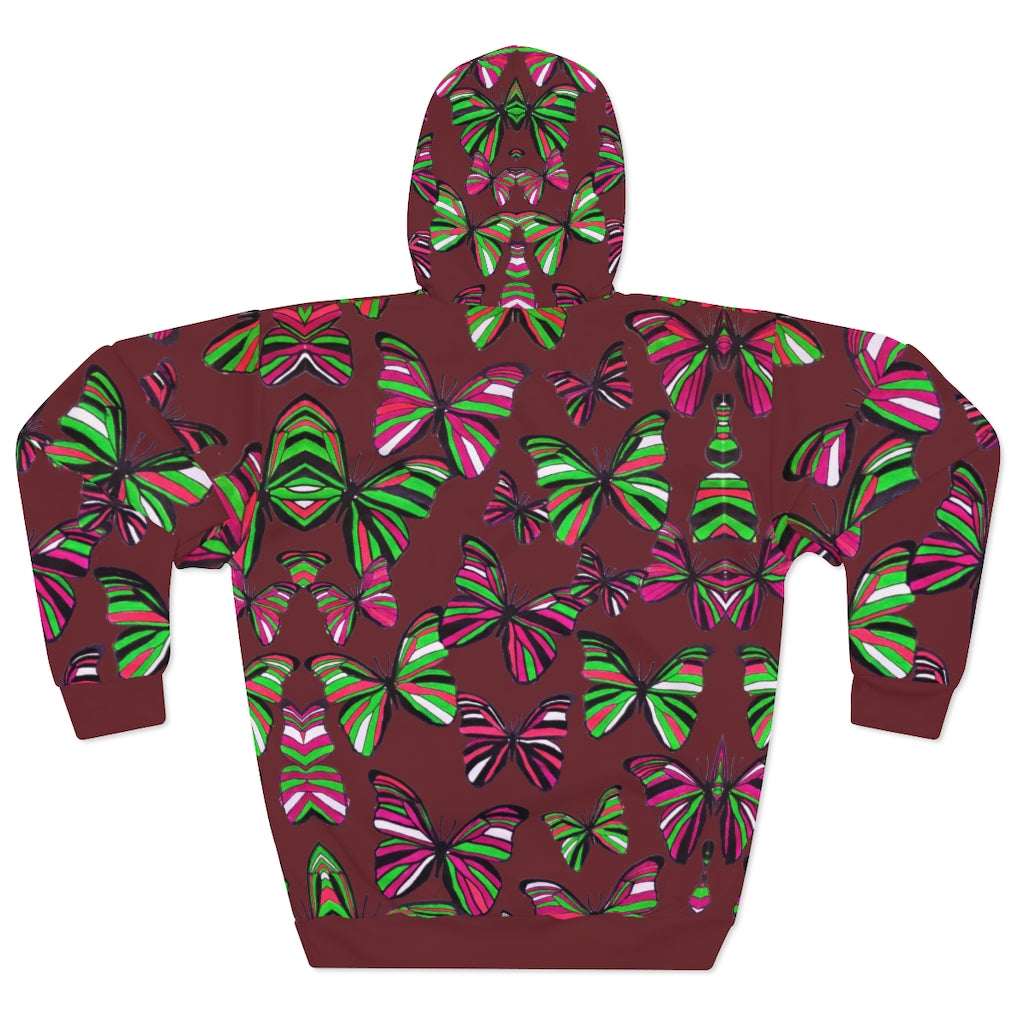 Butterflies Pullover Marsala Hoodie