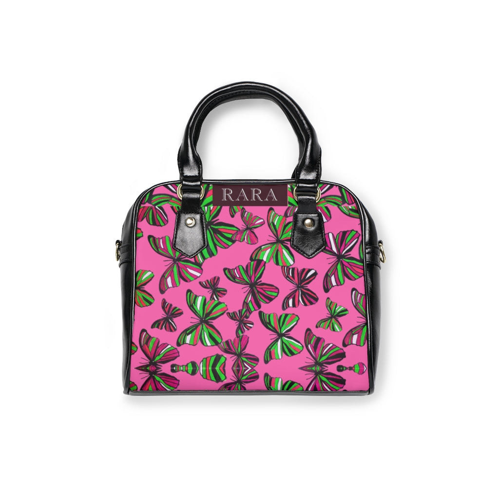 rose butterfly print handbag