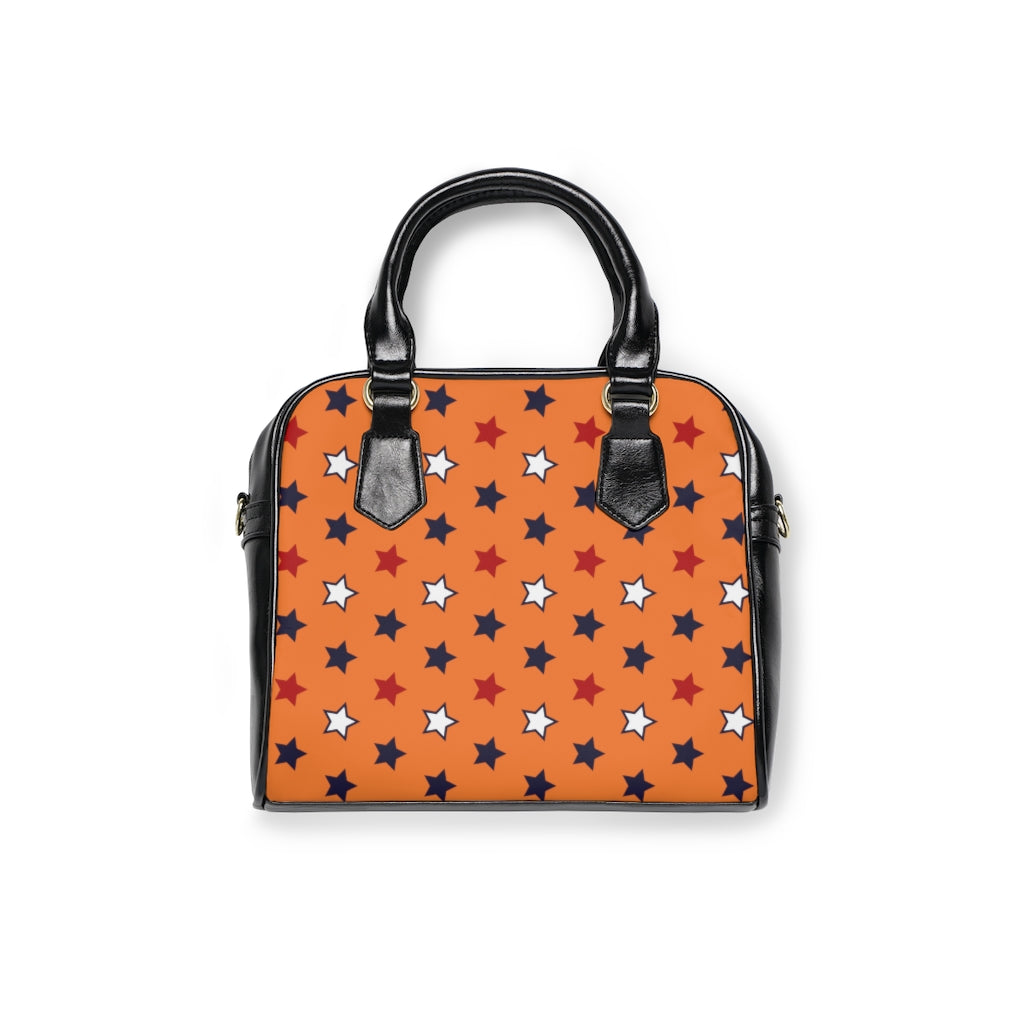 Peach Star Print AOP Handbag