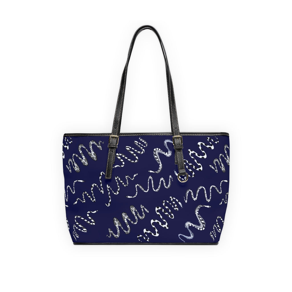 ink snake print tote bag