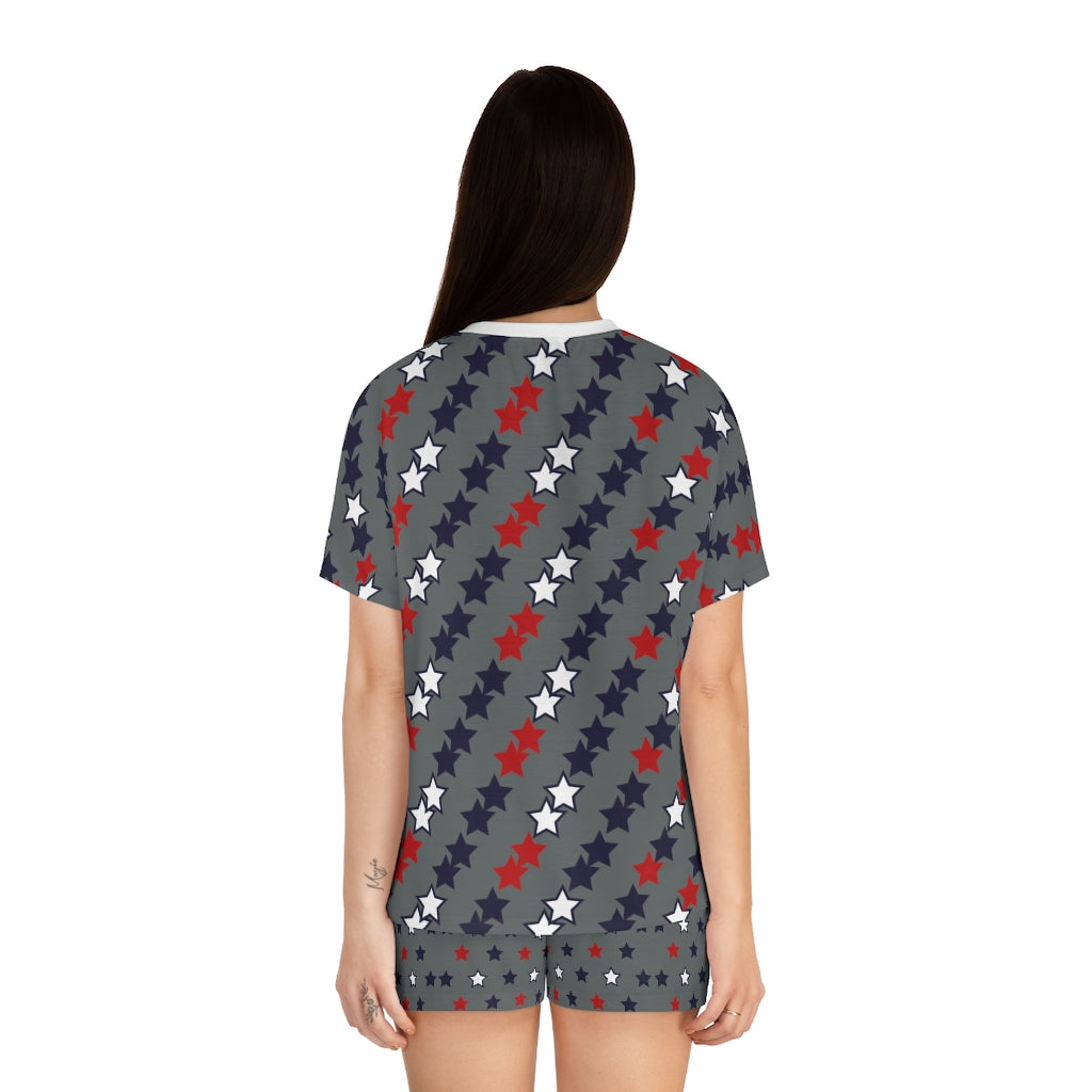 Ash Star Print Short Pajama Set (AOP)