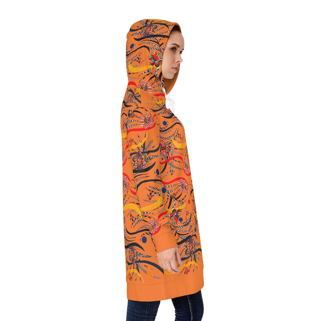 Peach Wilderness Hoodie Dress (AOP)