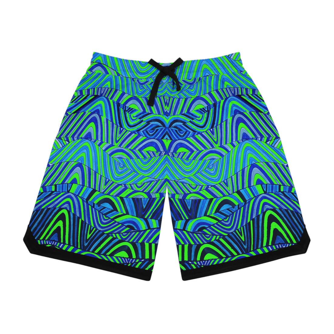 Neon Green Sonic Basketball Rib Shorts (AOP)