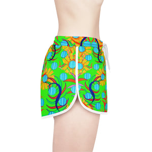 Neon Green Sunflower Relaxed Shorts